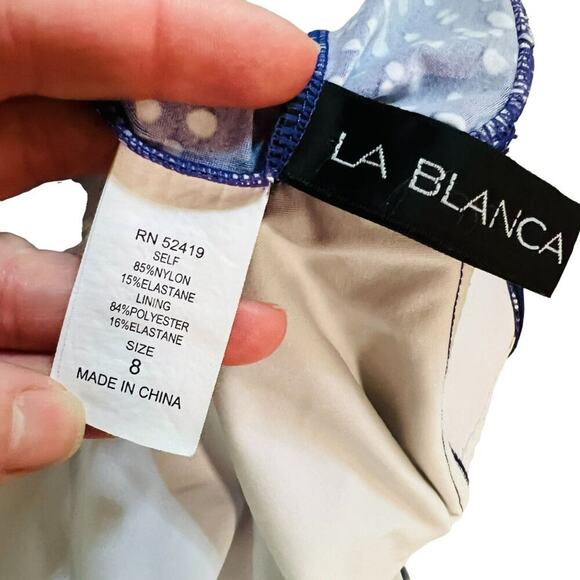 La Blanca Island Goddess Purple Sand Dollar Tankini Top Womens Size 8 - Picture 4 of 7